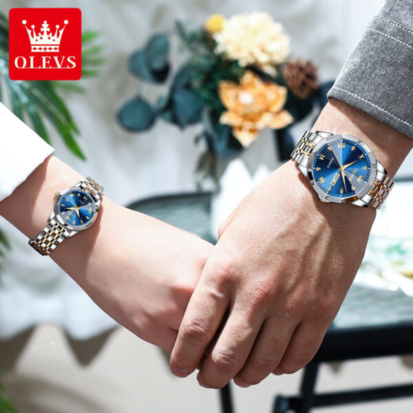Olevs9931 Couple Watch (BLUE) - Image 2