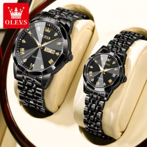 Olevs9931 Couple Watch (Full Black)